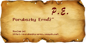 Porubszky Ernő névjegykártya